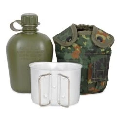 Mil-Tec US Feldflasche M. Becher U. Hülle -Schuhe Store 14506 021neu