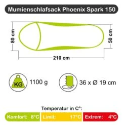 HIGHLANDER Mumienschlafsack Phoenix Spark 150 -Schuhe Store hlsb242 001 5 1